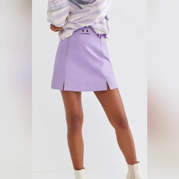 Miami For Francesca.s Size L Purple A-Line Mini Skirt with Slit - Picture 1 of 13